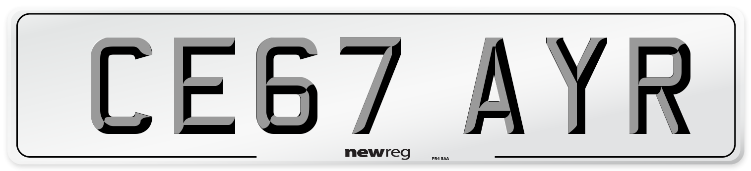 CE67 AYR Number Plate from New Reg